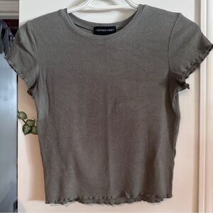 Streetwear Society Olive Ribbed Women's Top